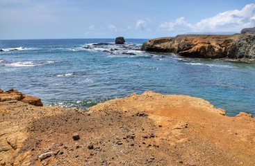 Bay on the islet of Djeu in Cabo Verde