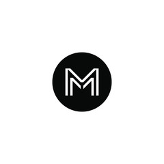 Letter M line logo design.