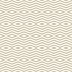 Tapeten Rauten Geometrisches nahtloses Muster des subtilen Vektors mit kleinen Rauten, Streifen, diagonalen Linien. Moderne abstrakte weiße und beige gestreifte Textur. Eleganter goldener Hintergrund. Art-Deco-Stil. Luxus-Wiederholungsdesign