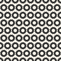 Simple floral geometric seamless pattern. Monochrome texture with small flower silhouettes. Abstract repeat background. Design element for printing, embossing, decor, textile, furniture, fabric, cloth