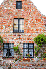 Naklejka premium old brick wall with windows