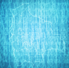 territories of regions on administration map of Bolivia