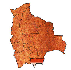 territory of Tarija region on administration map of Bolivia