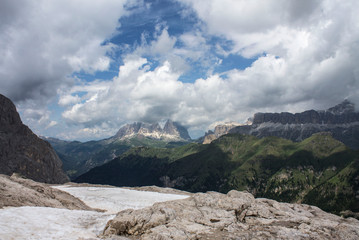 Italian alps with dramatic sky
