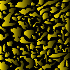 Ink yellow on black from spots and splashes of paints.