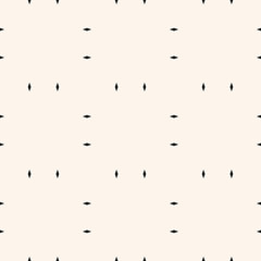 Universal vector seamless pattern. Simple minimal geometric texture. Abstract monochrome minimalist background with small diamond shapes, rhombuses. Black and white repeat design for decor, print, web