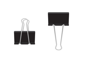 Metal paper clip or binder. Realistic style illustration