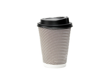 Cardboard cup on a white background. For drinking
