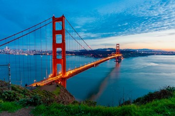sunrise over Golden Gate Bay in California
