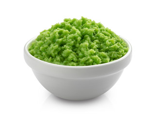 Grated green radish isolated on white background