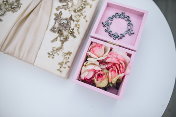 Wedding  wooden box with rings