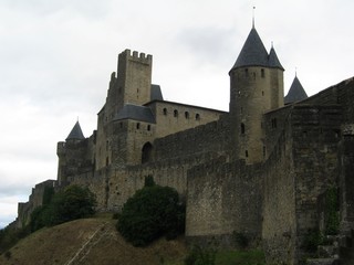 Fototapeta na wymiar View of one of the entrances of Carcassonne