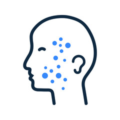 Skin treatment icon, allergy problem, cosmetics, dermatology