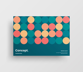 Creative business presentation vector A4 horizontal orientation front page mock up. Modern corporate report cover abstract geometric illustration design layout. Company identity brochure template.