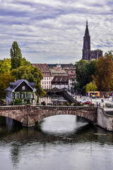 View on historical center of Strassbourg in Alsace, France