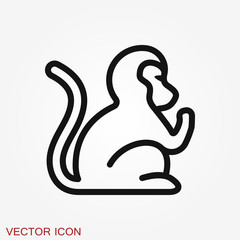 Vector monkey icon isolated on background. Animal symbol © ironsv