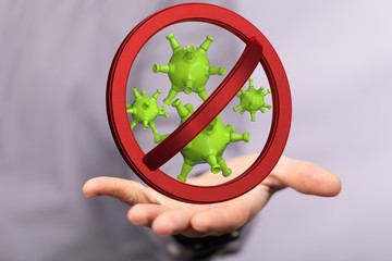 Corona Virus - Microbiology And Virology Concept - 3d protection.