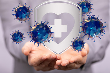 Corona Virus - Microbiology And Virology Concept - 3d protection.