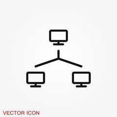 Network icon, computing and computer network symbol