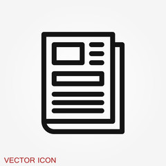 Newspaper icon vector. Symbol of news. Flat design.
