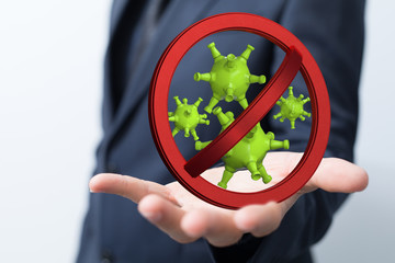 Corona Virus - Microbiology And Virology Concept - 3d protection.