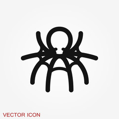 Octopus icon. Vector of an octopus design on white background. Aquatic animals.