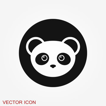Panda icon. Vector image of a panda on background