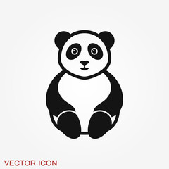 Panda icon. Vector image of a panda on background