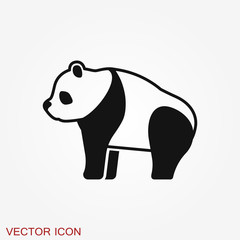 Panda icon. Vector image of a panda on background