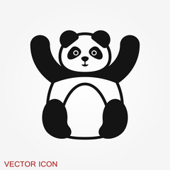 Panda icon. Vector image of a panda on background