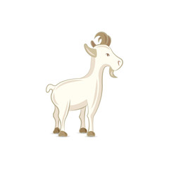 Cute goat vector flat illustration