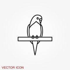 Parrot icon. Vector Stylish Abstract Silhouette Bird Icon