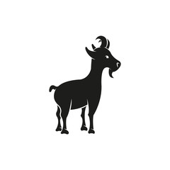 Cute goat vector flat illustration