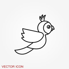 Parrot icon. Vector Stylish Abstract Silhouette Bird Icon