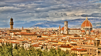Fototapeta na wymiar Panoramic view of Florence, Italy, from the Michelangelo piazzale