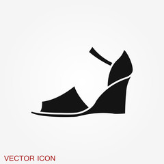 Peep-toe icon. High heels illustration. Shoes illustration. Shoes icon. Vector illustration