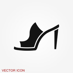 Fototapeta premium Peep-toe icon. High heels illustration. Shoes illustration. Shoes icon. Vector illustration