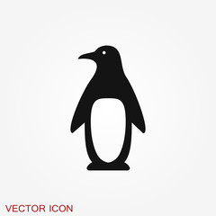 Penguin icon. Abstract birds on white background. Vector illustration