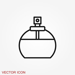 Perfume icon. Vector isolated silhouette, Cosmetics Perfume Bottles