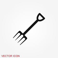 Pitchfork icon in flat style isolated on background. For your design, logo. Vector illustration.