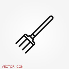 Pitchfork icon in flat style isolated on background. For your design, logo. Vector illustration.