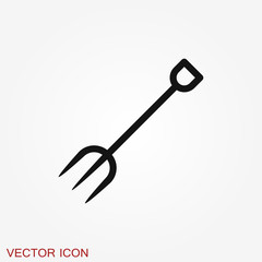 Pitchfork icon in flat style isolated on background. For your design, logo. Vector illustration.