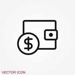 Purse vector icon. Wallet symbol for your web site design, logo, app, UI.