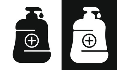 Dispenser and Liquid Soap Icon Vector Design on White Background