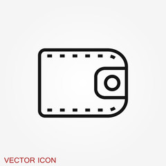 Purse vector icon. Wallet symbol for your web site design, logo, app, UI.