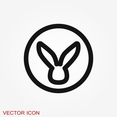 Rabbit icon vector, design on background, Rabbit Logo for your design. Animal.