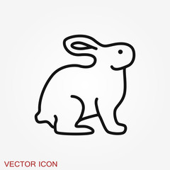Rabbit icon vector, design on background, Rabbit Logo for your design. Animal.
