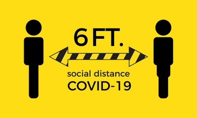 Coronavirus COVID-19 virus social distance concept. Safety disease advice