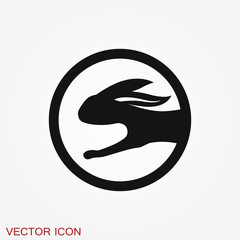 Rabbit icon vector, design on background, Rabbit Logo for your design. Animal.