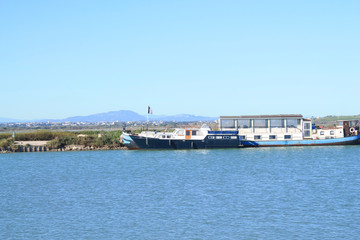 River boats in Villeneuve les Maguelone, a seaside resort in the south of Montpellier, Herault, France
